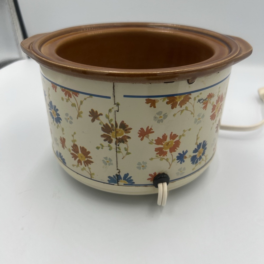 Vintage Rival Potpourri Crock Pot Model 3207 Floral Design Scent Warmer TESTED - Picture 4 of 5